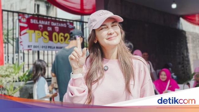 Gaya Santai Luna Maya saat Nyoblos di TPS Jadi Sorotan: Tetap Cantik